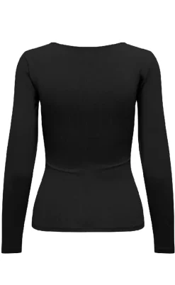 ONLY Bluse - Lea Deep 2 Ways - Black