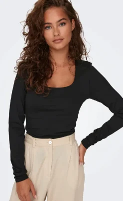 ONLY Bluse - Lea Deep 2 Ways - Black
