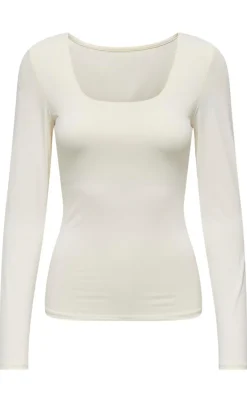 ONLY Bluse - Lea Deep 2 Ways - Cloud Dancer