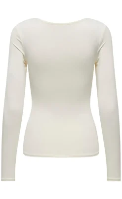 ONLY Bluse - Lea Deep 2 Ways - Cloud Dancer