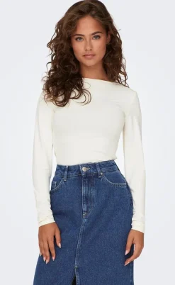 ONLY Bluse - Lea Deep 2 Ways - Cloud Dancer