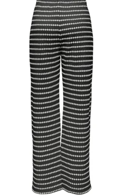 ONLY Bukser - Eva Stripe - Black/Cloud Dancer