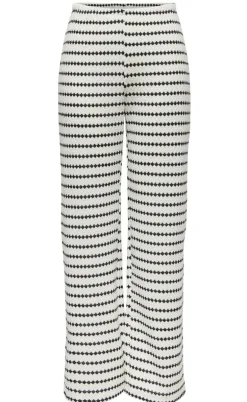 ONLY Bukser - Eva Stripe - Cloud Dancer/Black