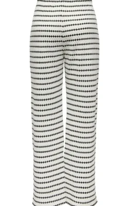 ONLY Bukser - Eva Stripe - Cloud Dancer/Black