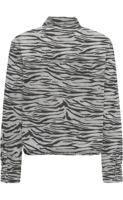 ONLY Jakke - Cassie - Light Grey Denim Zebra