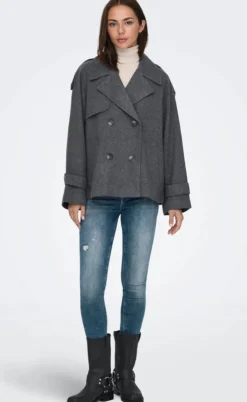 ONLY Jakke - Maisy Wool Life - Dark Grey Melange