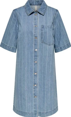 ONLY Kjole - Asta - Light Blue Denim Stripe