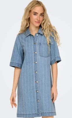 ONLY Kjole - Asta - Light Blue Denim Stripe
