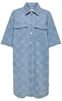 ONLY Kjole - Belle Print - Light Blue Denim
