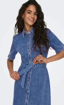 ONLY Kjole - Lana SS Long - Medium Blue Denim