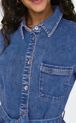 ONLY Kjole - Lana SS Long - Medium Blue Denim