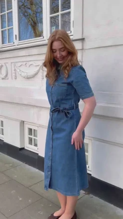 ONLY Kjole - Lana SS Long - Medium Blue Denim