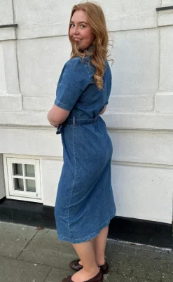 ONLY Kjole - Lana SS Long - Medium Blue Denim