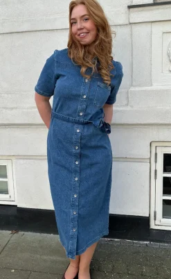 ONLY Kjole - Lana SS Long - Medium Blue Denim