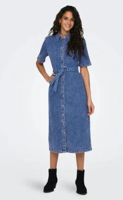 ONLY Kjole - Lana SS Long - Medium Blue Denim