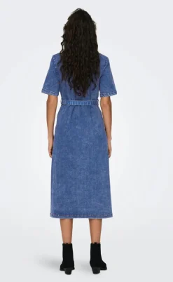 ONLY Kjole - Lana SS Long - Medium Blue Denim