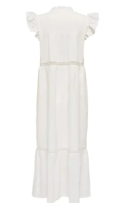 ONLY Kjole - Sunny Capsl Frill - Cloud Dancer