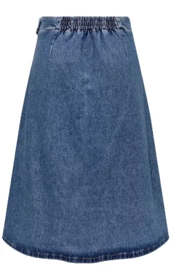 ONLY Nederdel - Thea Wrap Midi - Medium Blue Denim