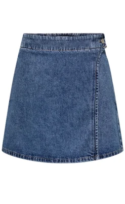 ONLY Nederdel - Thea Wrap Short - Medium Blue Denim