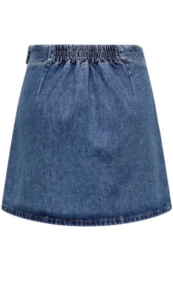 ONLY Nederdel - Thea Wrap Short - Medium Blue Denim