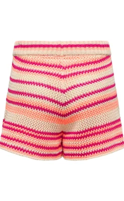 ONLY Shorts - Merida Life - Fuchsia Fedora Ecru/Papaya Punch