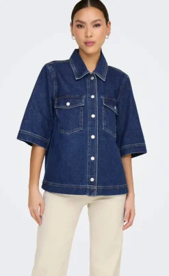 ONLY Skjorte - Belle - Dark Blue Denim