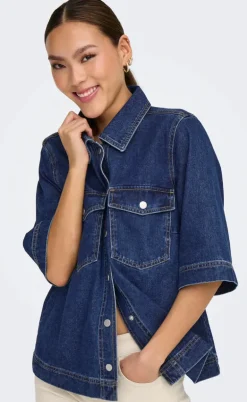 ONLY Skjorte - Belle - Dark Blue Denim