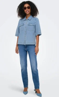 ONLY Skjorte - Belle - Light Blue Denim