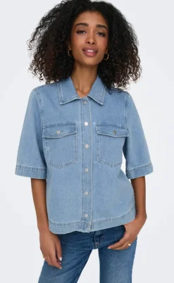 ONLY Skjorte - Belle - Light Blue Denim