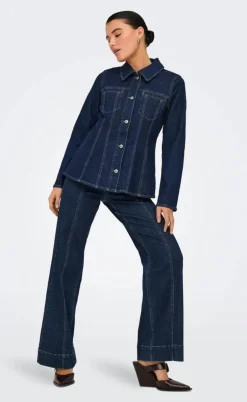 ONLY Skjorte - Elle - Dark Blue Denim