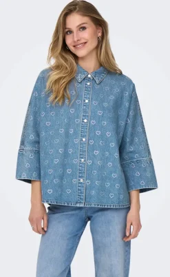 ONLY Skjorte - Grace - Light Blue Denim
