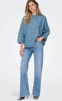 ONLY Skjorte - Grace - Light Blue Denim