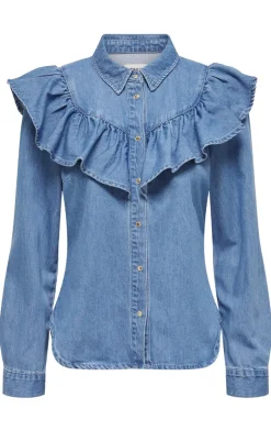 ONLY Skjorte - Indigo - Medium Blue Denim