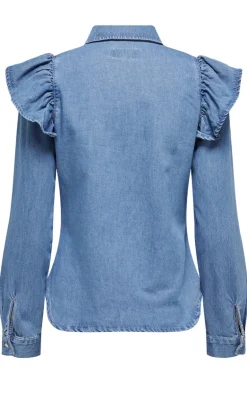 ONLY Skjorte - Indigo - Medium Blue Denim