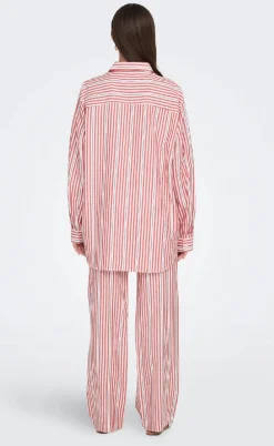 ONLY Skjorte - Windy Life - Cloud Dancer w. High Risk Red/Black