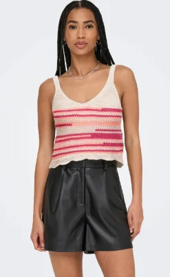 ONLY Top - Merida Life - Fuchsia Fedora Ecru/Papaya Punch