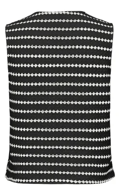 ONLY Vest - Eva Stripe - Black/Cloud Dancer