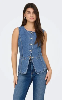 ONLY Vest - Giulina - Medium Blue Denim