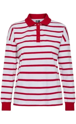 Pieces Bluse - Amilie - Bright White w. High Risk Red