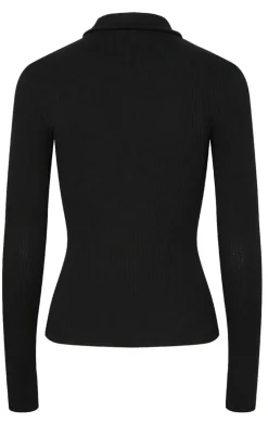 Pieces Bluse - Kitte LS Polo - Black