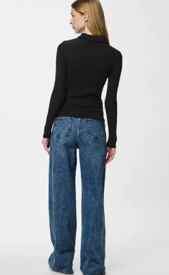 Pieces Bluse - Kitte LS Polo - Black