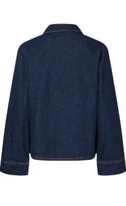 Pieces Bluse - Ofelia Bow - Medium Blue