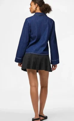 Pieces Bluse - Ofelia Bow - Medium Blue