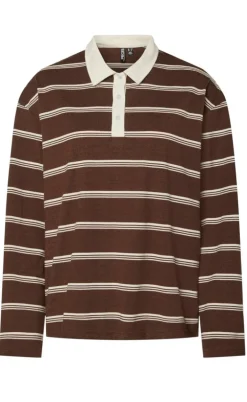 Pieces Bluse - Sadie - Chicory Coffee/Cloud Dancer