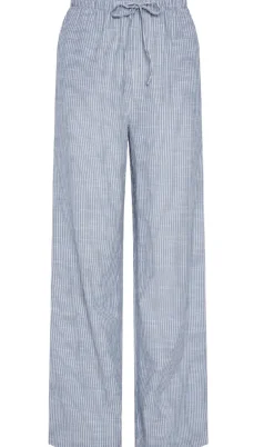 Pieces Bukser - Apia - Coronet Blue/Bright White