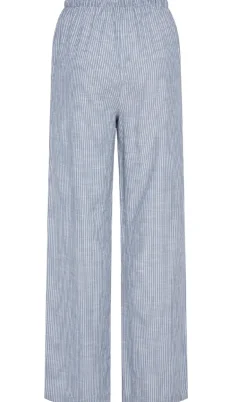 Pieces Bukser - Apia - Coronet Blue/Bright White