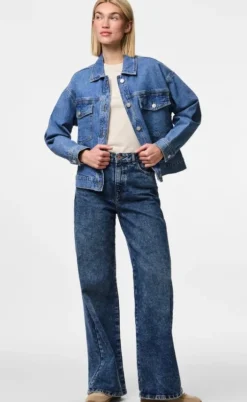 Pieces Jakke - Elma - Medium Blue Denim