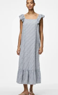 Pieces Kjole - Apia - Coronet Blue/Bright White