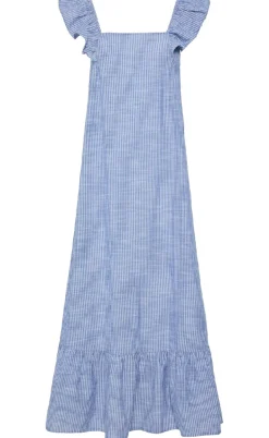 Pieces Kjole - Apia - Nautical Blue/Bright White