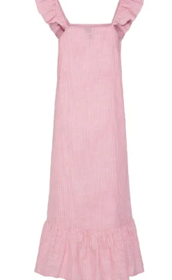 Pieces Kjole - Apia - Pink Lemonade/Bright White